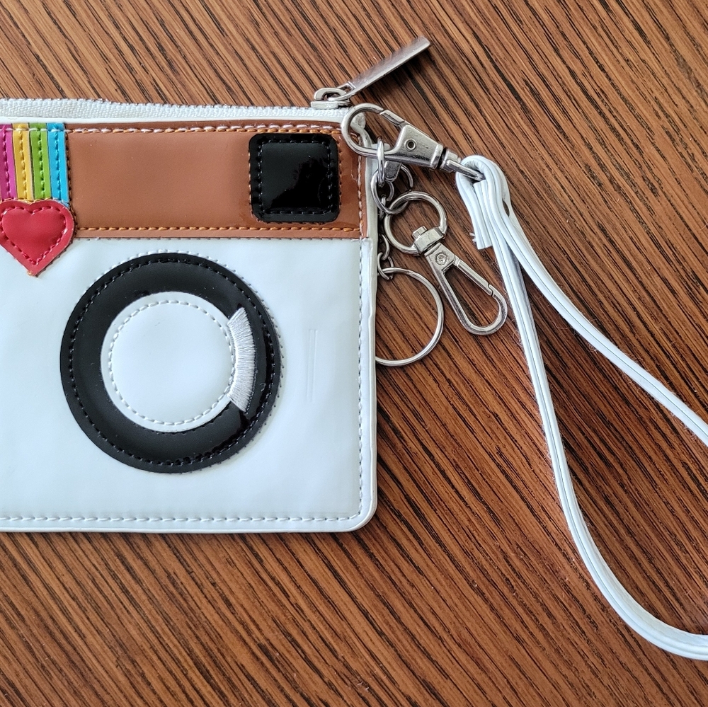 Iscream Instagram Polaroid Camera Design Wristlet Coin Purse Keychain Wallet